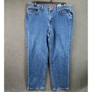 Faded Glory Womens Plus Size 18W Avg Blue Classic Fit Dark Stonewash Denim Jeans